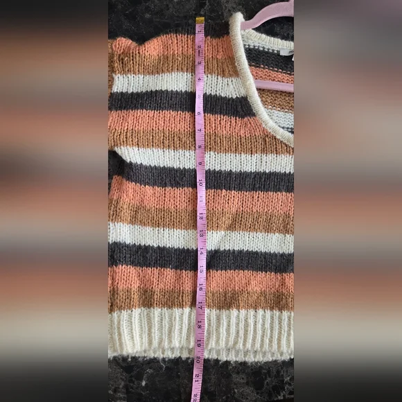 Madewell Balloon Sleeve Sweater ir Stripe Mix Women's Size XxS Wool Blend#84 - Picture 7 of 9